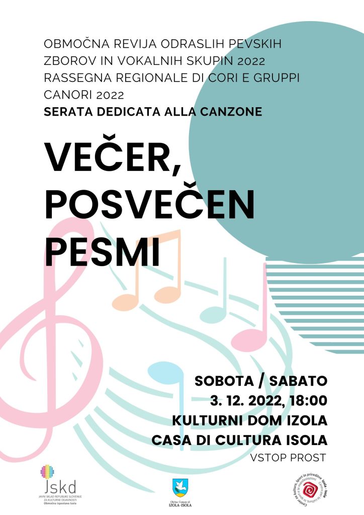 Večer, posvečen pesmi – območna revija odraslih pevskih zborov in vokalnih skupin