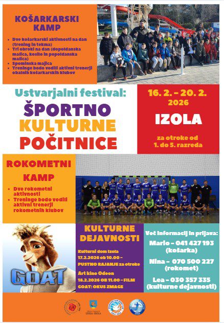 Ustvarjalni festival: ŠPORTNO KULTURNE POČITNICE