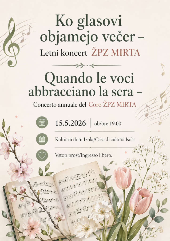 Letni koncert Ženskega pevskega zbora MIRTA – Ko glasovi objamejo večer