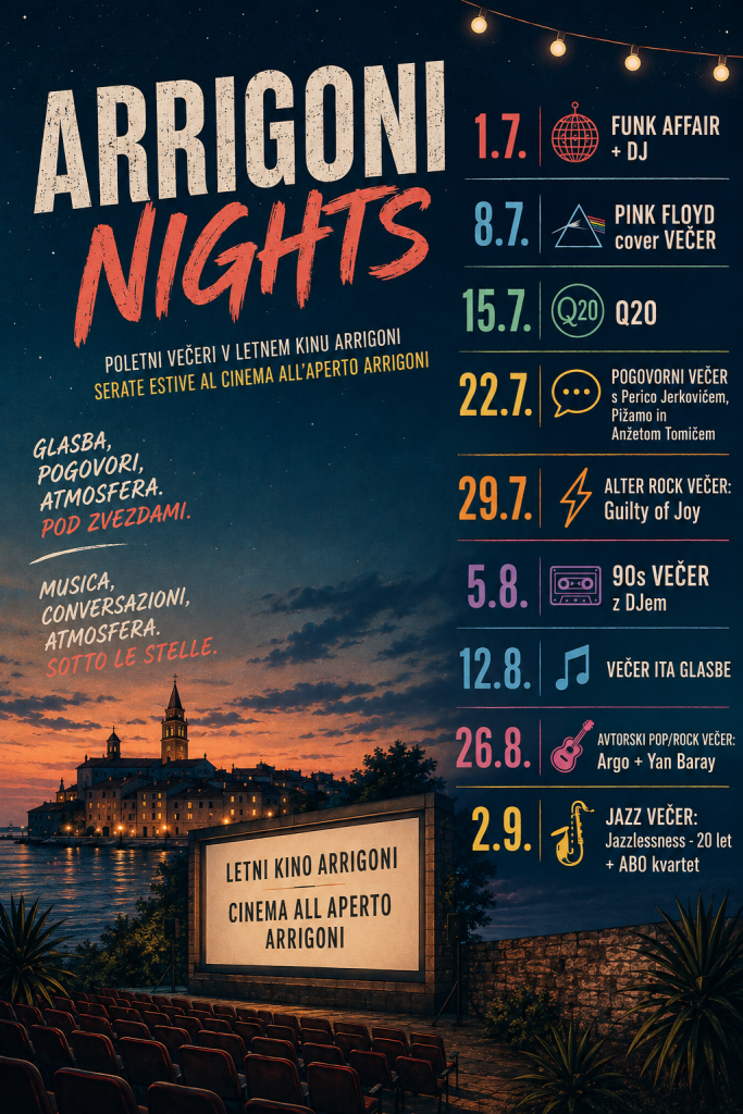 Arrigoni Nights se vrača: Poletje glasbe in druženja v letnem kinu Arrigoni