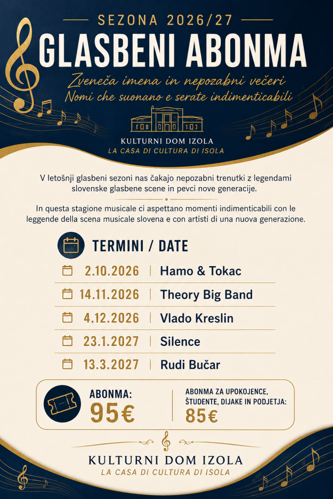 GLASBENI ABONMA ZA SEZONO 2026/27 JE TU!